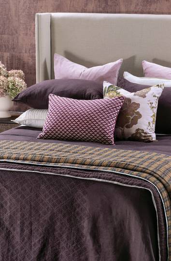Bianca Lorenne - Sashiko Bedspread Pillowcase and Eurocase Sold Separately - Mulberry